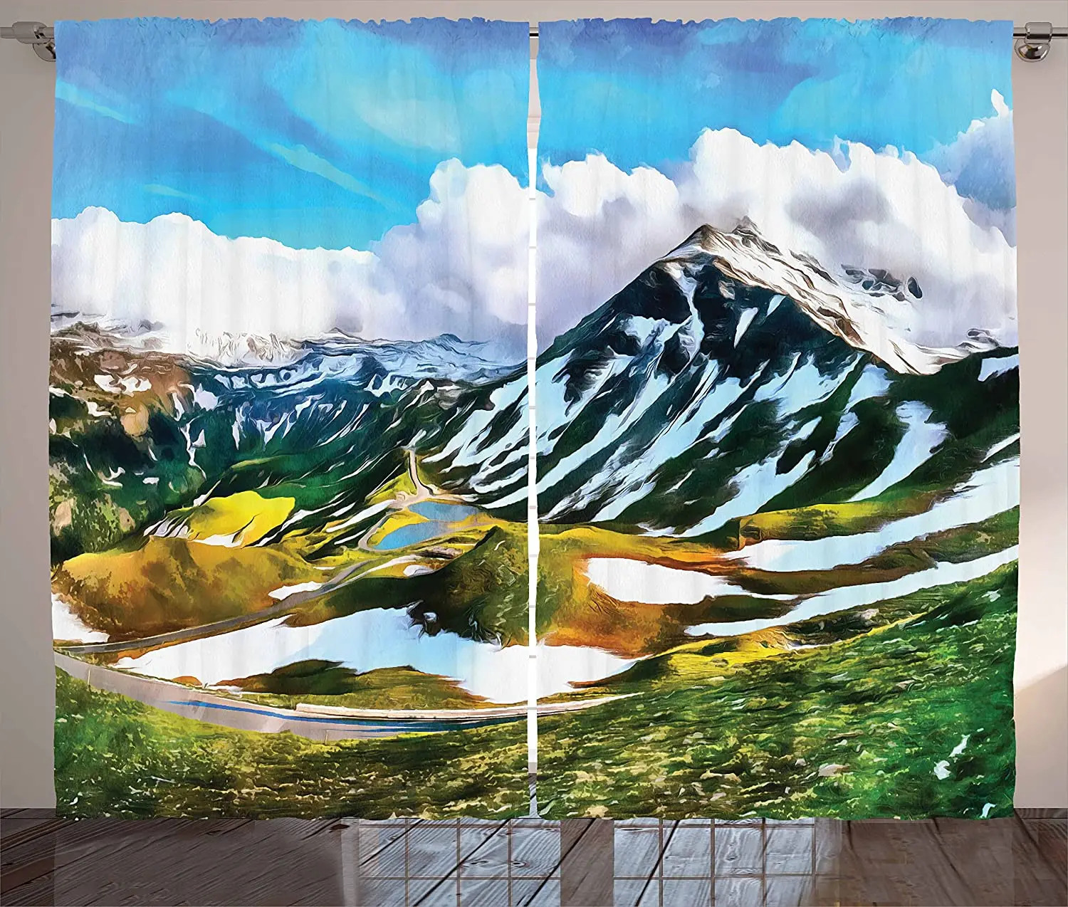 

Mountain Thermal Blackout Curtain for Living Room Bedroom Kitchen Home Hotel Coffee Decor Opaque Window Curtains