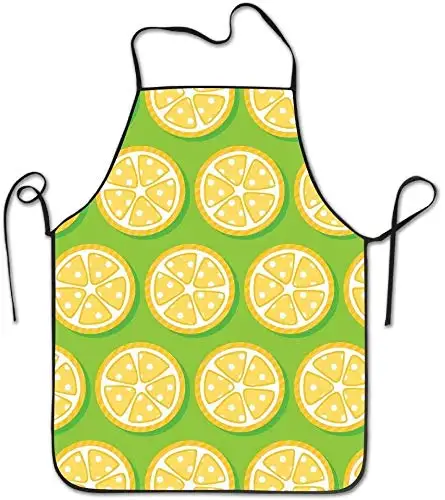 

Красивые лимонные швейная инструмент фартук-прочный регулируемый плечевой ремень фартуки для Для женщин-Кухня Пособия по кулинарии барбек...
