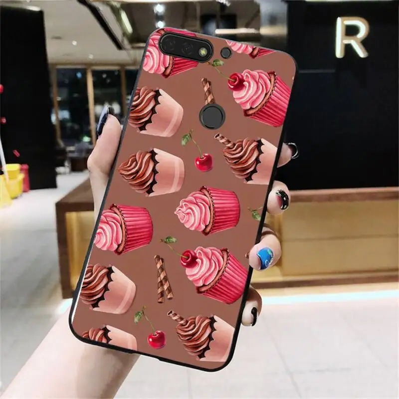 Чехол Babaite с мороженым черный мягкий чехол для телефона Huawei Honor 8X 9 10 20 Lite 7A 7C Honor10i 9X