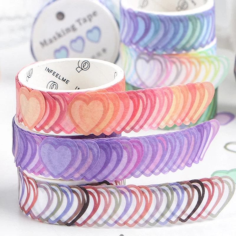 

1pcs Creative Christmas Party Decoration heart-shaped Washi Masking Tape DIY For Scrapbooking Photo stickers School Stationary