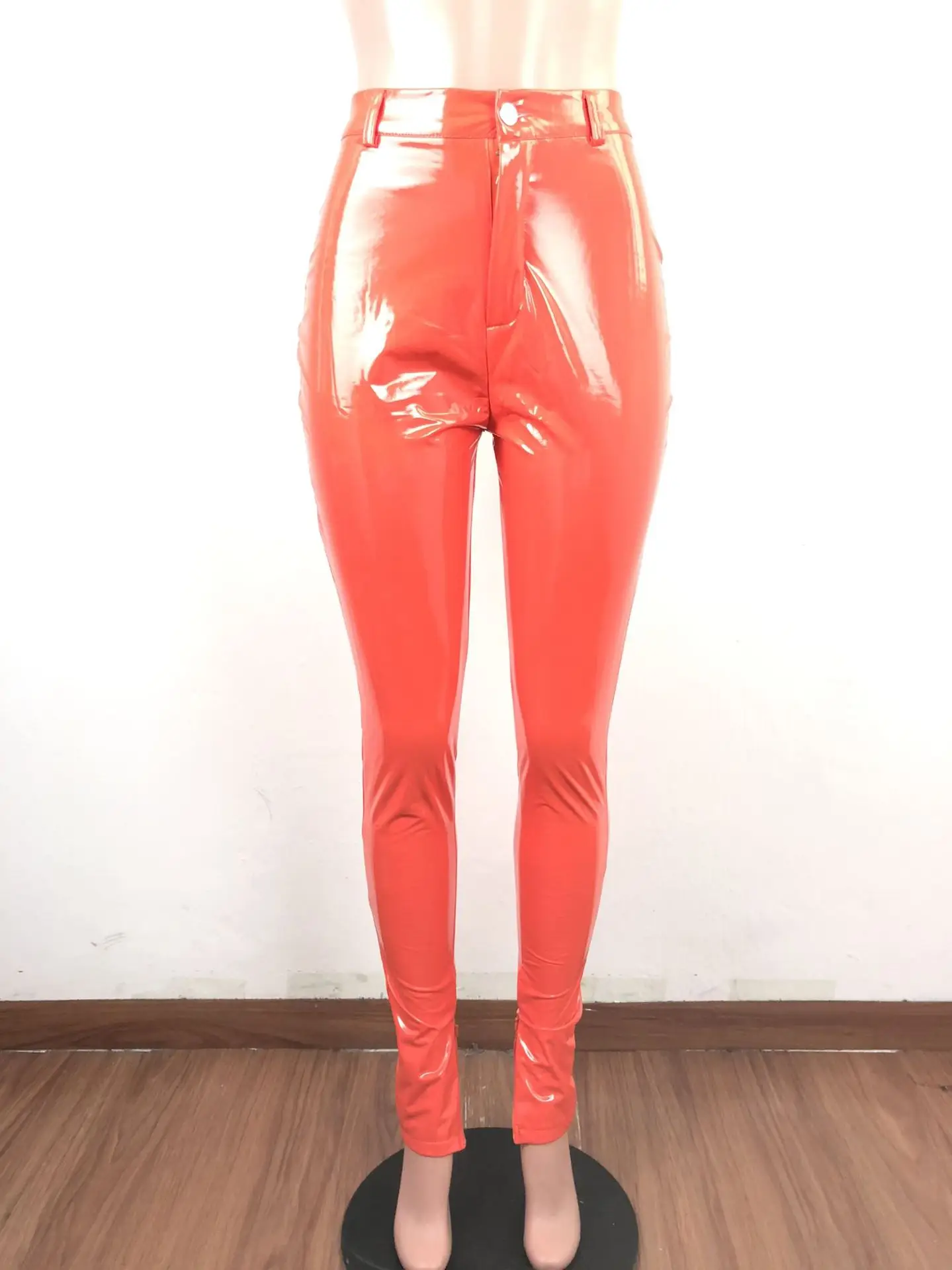

Women Fashion Faux Leather Pants Spring Split Pencil High Waist Streetwear Trouser Lady Sexy Skinny Slim Hot Clubwear