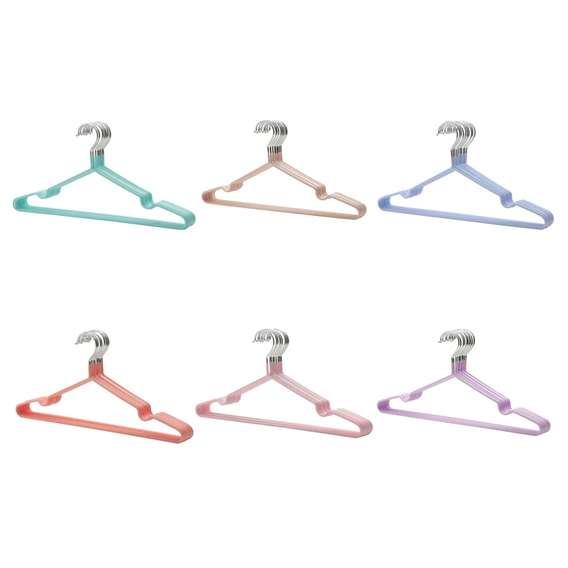 

10pcs/lot Stainless Steel Drying Rack Clothes Hanger Non-Slip Space Saving Clothes Hangers With Hook Closet Organizer