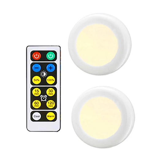 1Lamp 2 Controller Затемняемый теплый белый+ белый двойной цвет сенсорный датчик светодиодный светильник шайба Беспроводная светодиодная подсветка под шкаф кухонный счетчик шкаф светильник - Цвет: 1Lamp 2 Controller