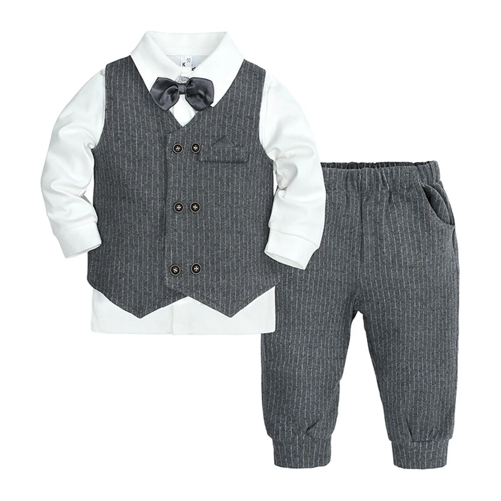 

Kids Clothes Girls Ropa Sets toddler Baby Boy Gentleman Bowtie Shirt Vest Pants Formal Party Wedding Suit Set деская дежда