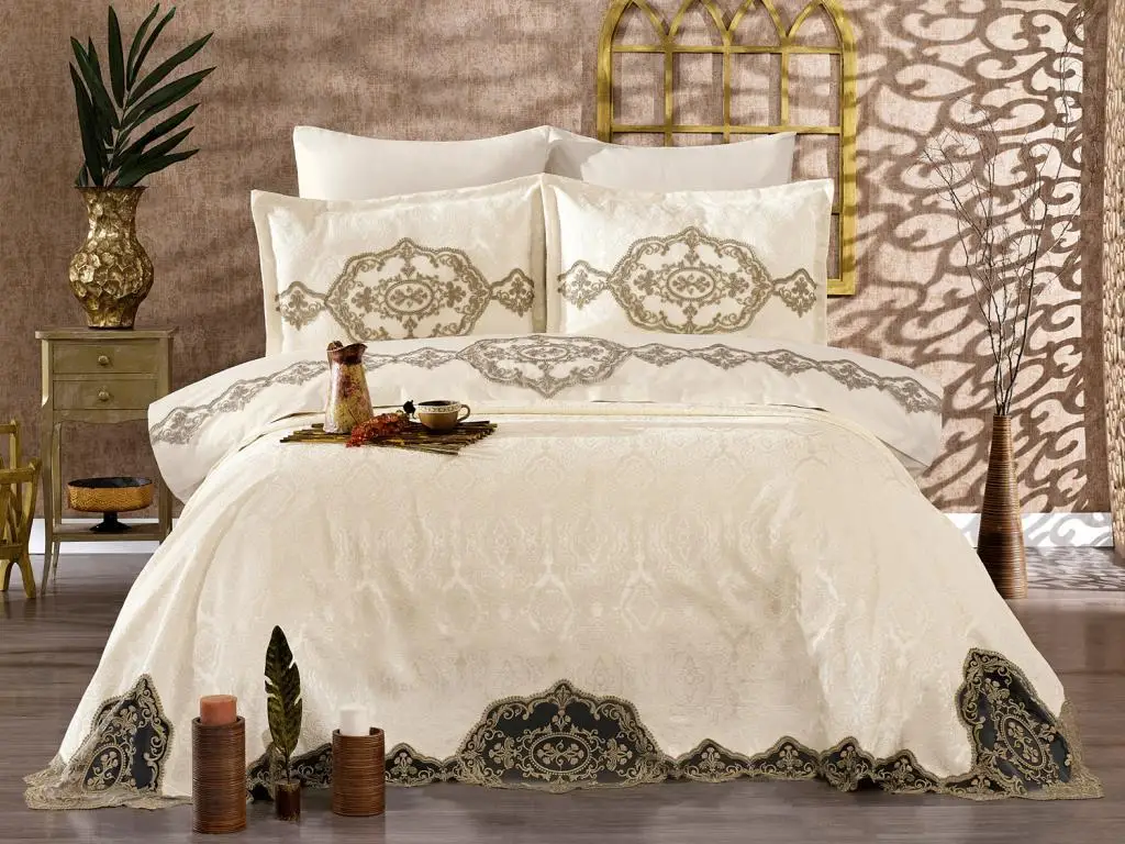 

eyizdiyar Livza French lace Bridal Set Ecru Golden