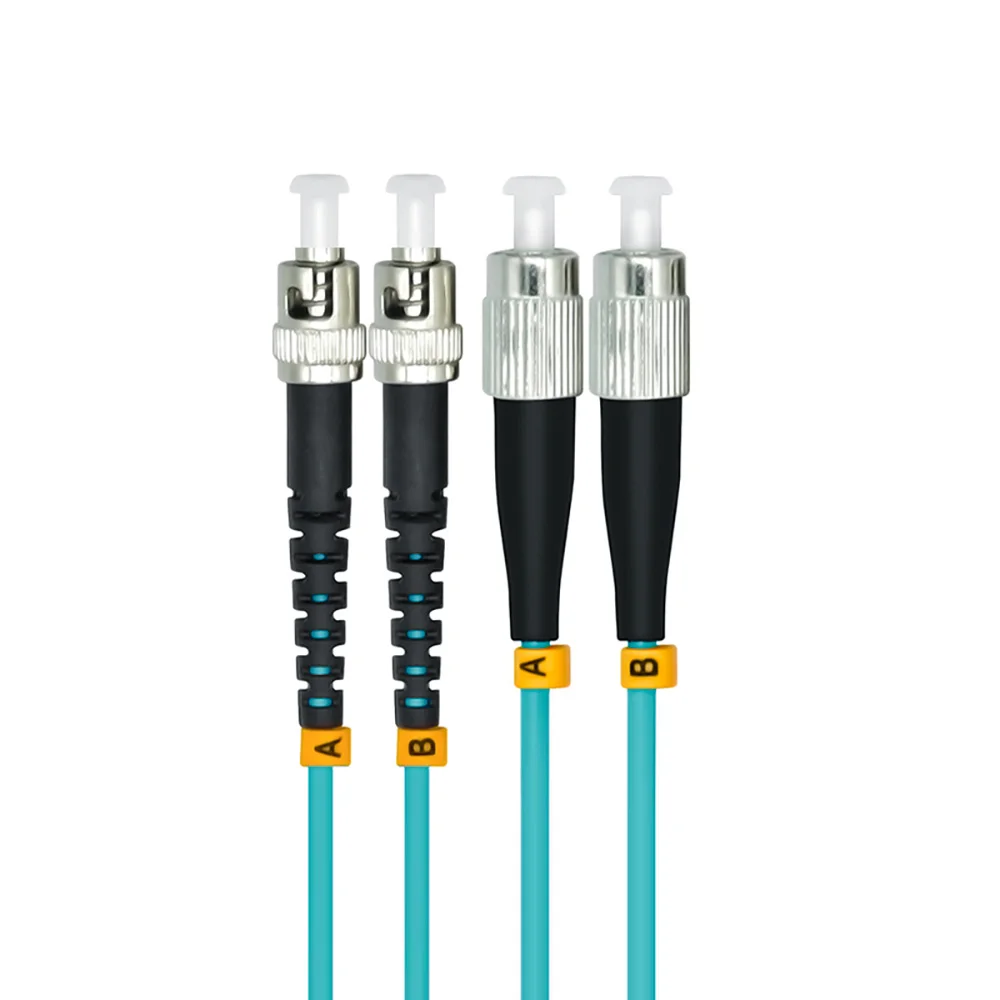 

Indoor Armored 15 Meters ST-FC Duplex 10 Gigabit 50/125 Multi-mode Fiber Optical Cable OM3 Aqua 10GB ST to FC Patch Cord Jumper