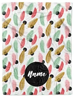 Economici Coperta Da Tiro In Pile Con Motivo Piuma Personalizzato-coperte Leggere Calde Per Mamme Donne Ragazze Figlia Nonna