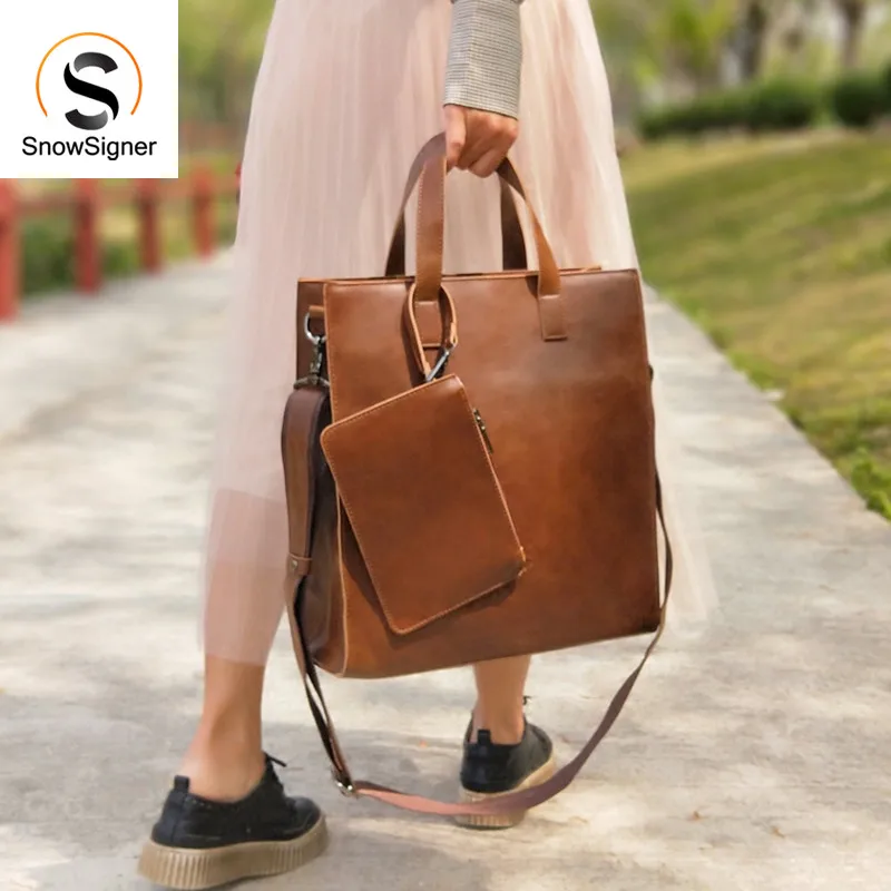 Новинка 2020 женская сумка винтажная для покупок вертикальная композитная деловая