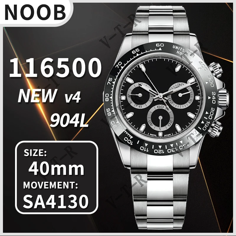 

Men's Automatic Mechanical Watch Daytona 116500 Noob V4 904L Stainless Steel 4130 Movement 1:1 Best Version Chronograph replica