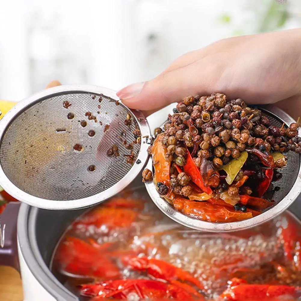 

Steel Fine Mesh Soup Spice Stew Filter Herbal Ball Strainer Infuser Cooking Tea Tools Kitchen