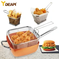 ydeapi french fries basket portable stainless steel chips mini frying basket strainer fryer kitchen cooking basket tool