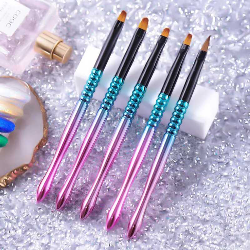

Professional Manicure UV Gel Brush Pen Metal Handel Acrylic Liner Nail Art Painting Drawing Brush Phototherapy Tools