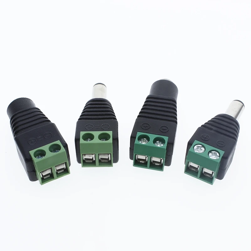 DC Connector Power Jack Plug Adapter 50Pairs 12V 5A Male+Female 2.1 X 5.5MM for CCTV Camera Led Strip | Электроника