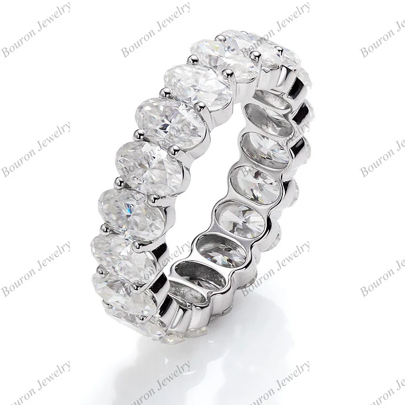 

Eternity Ring White Oval Moissanite Jewelry Factory Christmas Gift