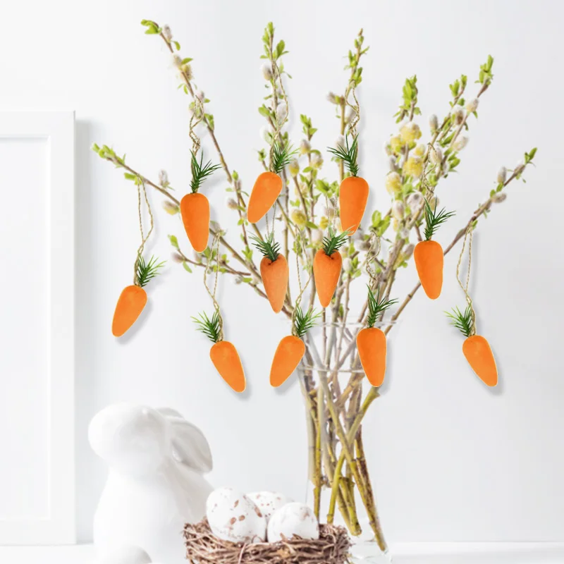 

3-10pcs Mini Carrot Pendant Ornament Artificial PE Foam Fruits Vegetable Easter Party Decoration Home Supplies Simulation Carrot