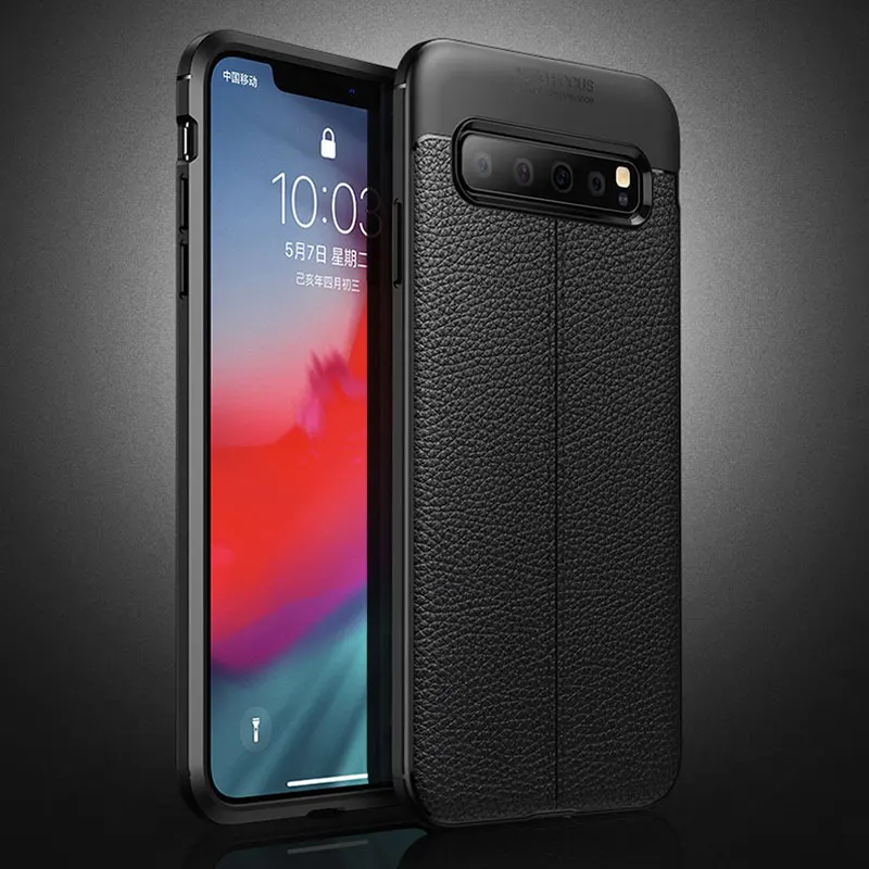 Для samsung Galaxy S10 Plus чехол силиконовый бампер кожаный текстурный чехол для samsung Galaxy S 10 Plus S10E/A5 чехол