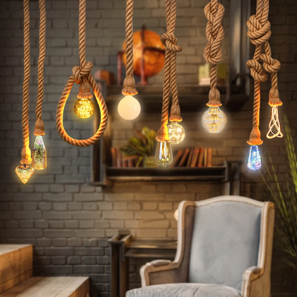 Винтажный подвесной светильник светодиодная лампа для спальни декор в