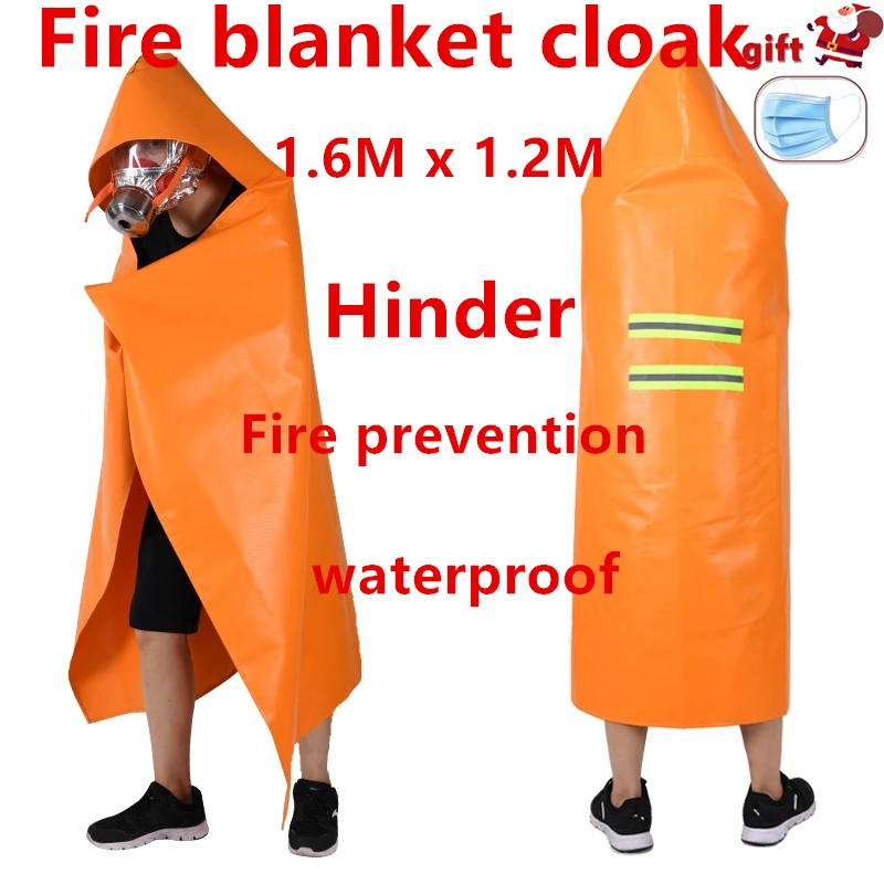 

1.6Mx1.2M fireproof cloak household fireproof insulation escape suit fireproof blanket silicone flame retardant cloak
