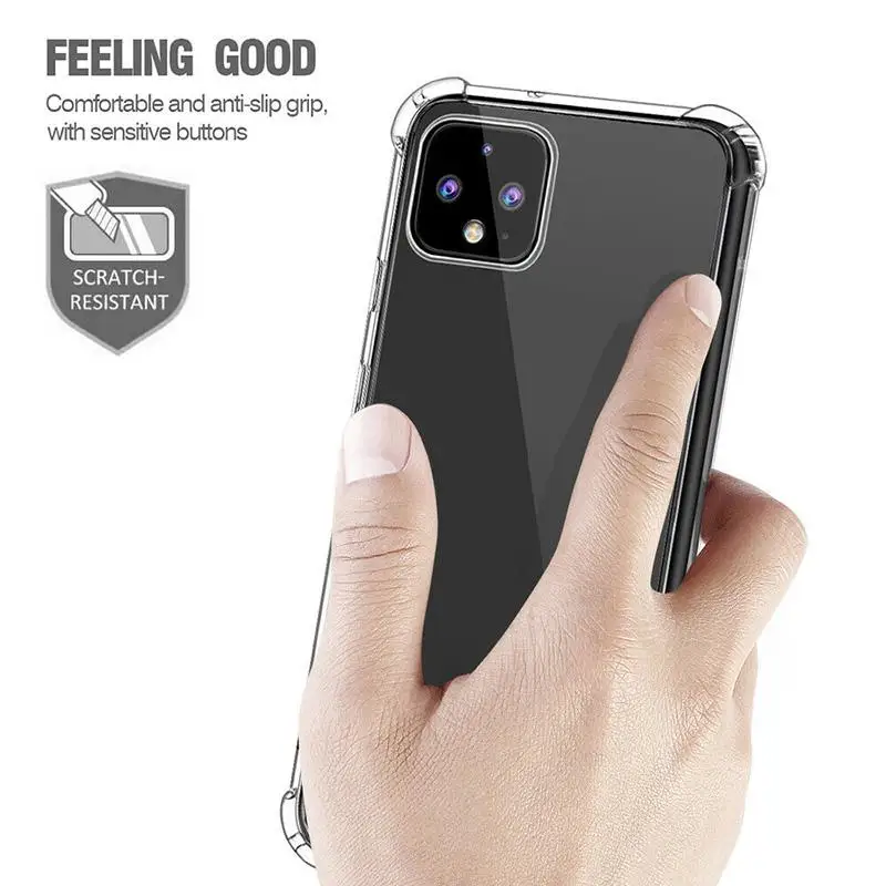 for google pixel 1 2 3 3a 4 4a 5 xl air cushion case clear crystal soft silicone tpu shockproof full protective phone back cover free global shipping