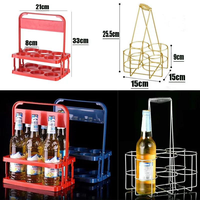 

Beer Remote Crate Beer Bottles Organizer Beer Carrier Metal Frame Holder