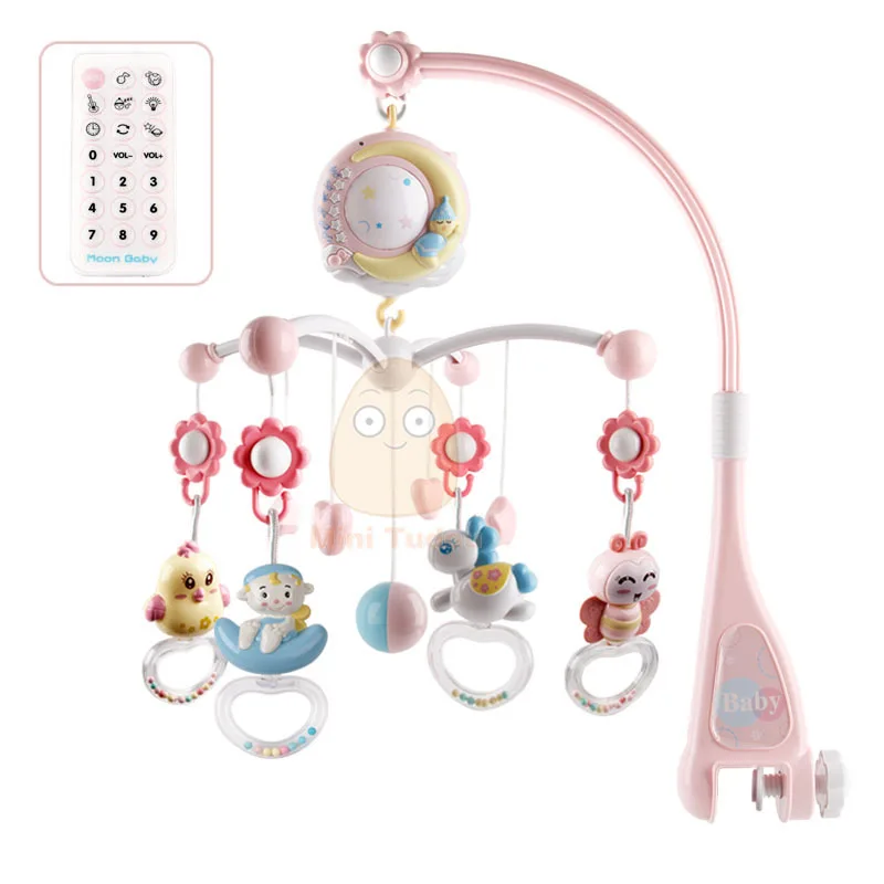 

Baby Toys 0-12 Months Crib Mobile Musical Box With Holder Toddlers Soft Rattle Teether Newborn Baby Bed Toys Educational Girl