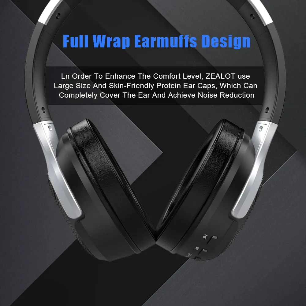 unitop zealot b26t bluetooth headphones stereo earphones display music headset tf support sd card with mic for xiaomi huawei free global shipping