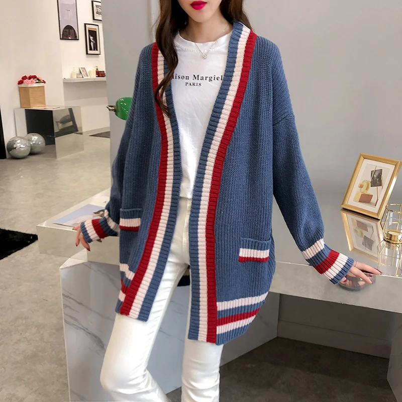 Пальто оверсайз длинный кардиган свитер женская зимняя свободная популярная