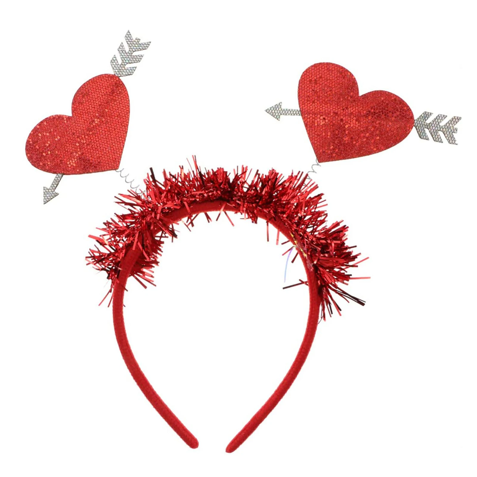 

Valentines Day Headband Red Sequins Love Heart Head Boppers Antenna Hair Hoop Holiday Festival Costume Party Props Wedding Decor