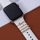 Браслет для Apple Watch, Алмазное украшение для влюбленных, металлические подвески, декоративное кольцо, креативная брошь, умные часы, силиконовый ремешок, аксессуары