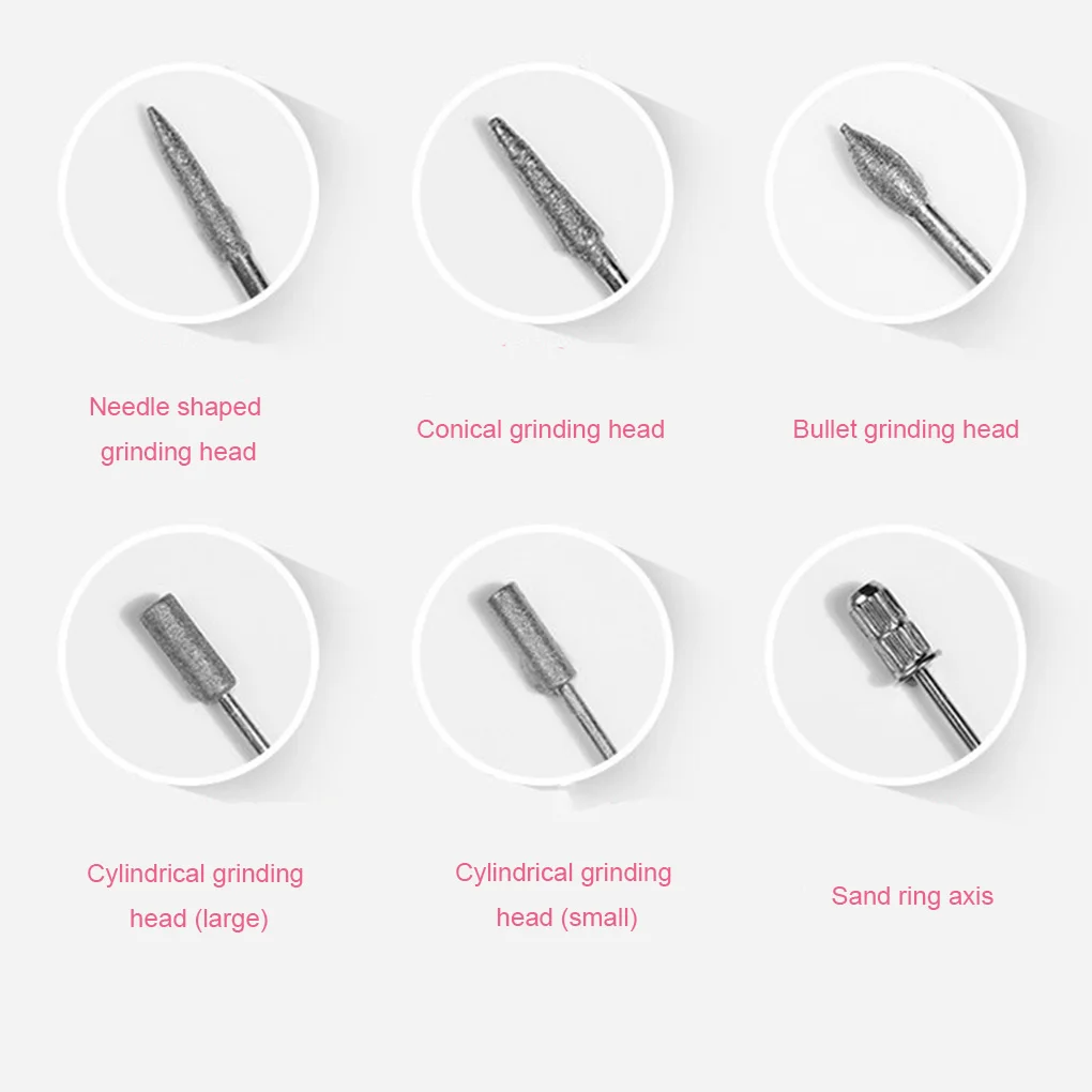 Горячая электрическая дрель для ногтей пилка ручка педикюра 6 бит светодиодный