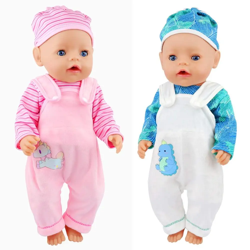 Шапка + пальто брюки костюмы кукольная одежда подходит для 43 см новорожденных