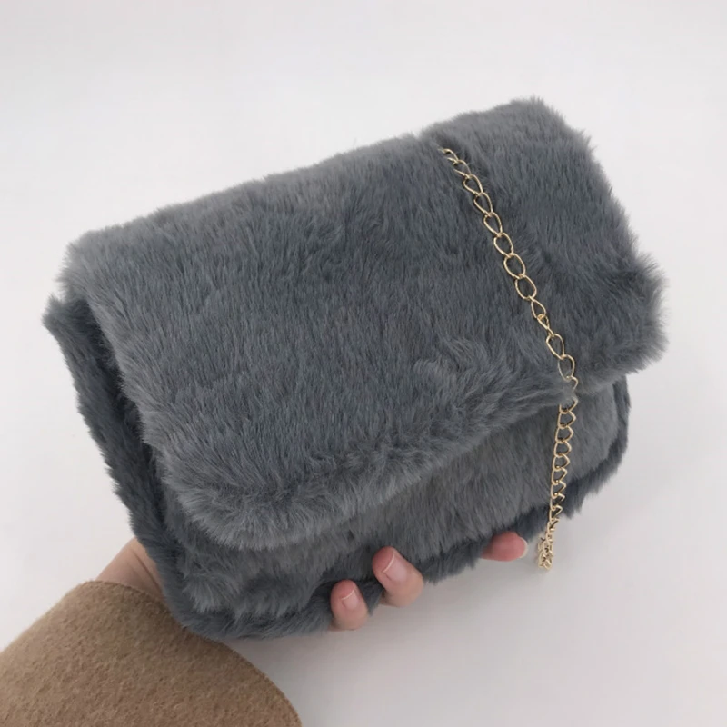 

Faux Fur Crossbody Bags For Women Autumn Winter Plush Purse And Handbags Female Phone Shoulder Bag Girls Wallet