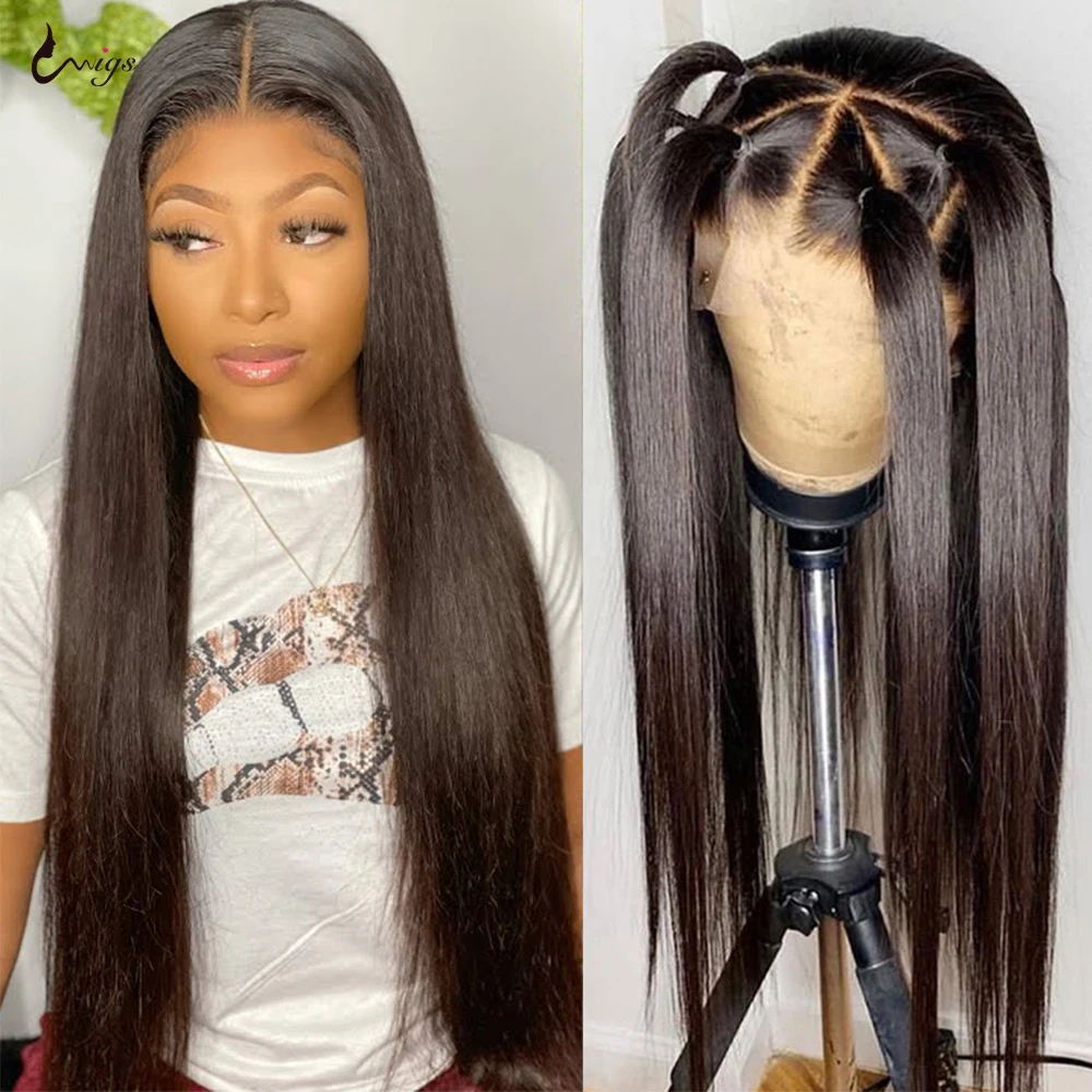 

Uwigs 360 Lace Frontal Wig Bone Straight Hair Wigs For Women Human Hair Brazilian Lace Wigs Pre Plucked Bleached Knots Wigs