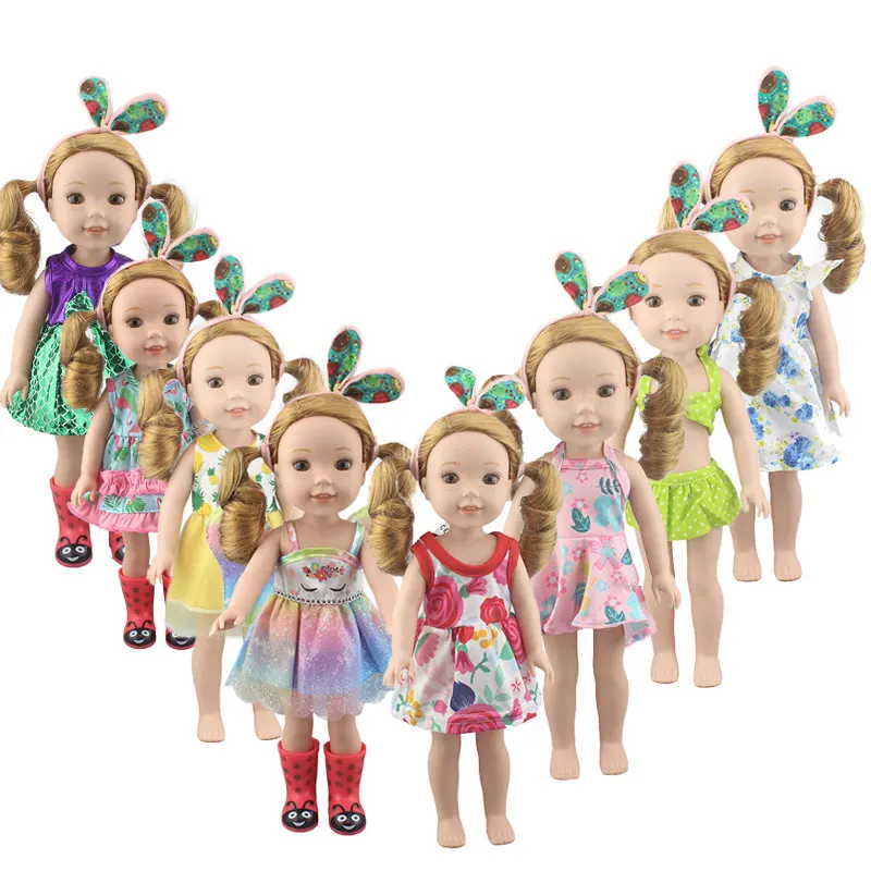 Новое винтажное платье подходит для 14-дюймовых американских кукол 36 см Wellie Wishers