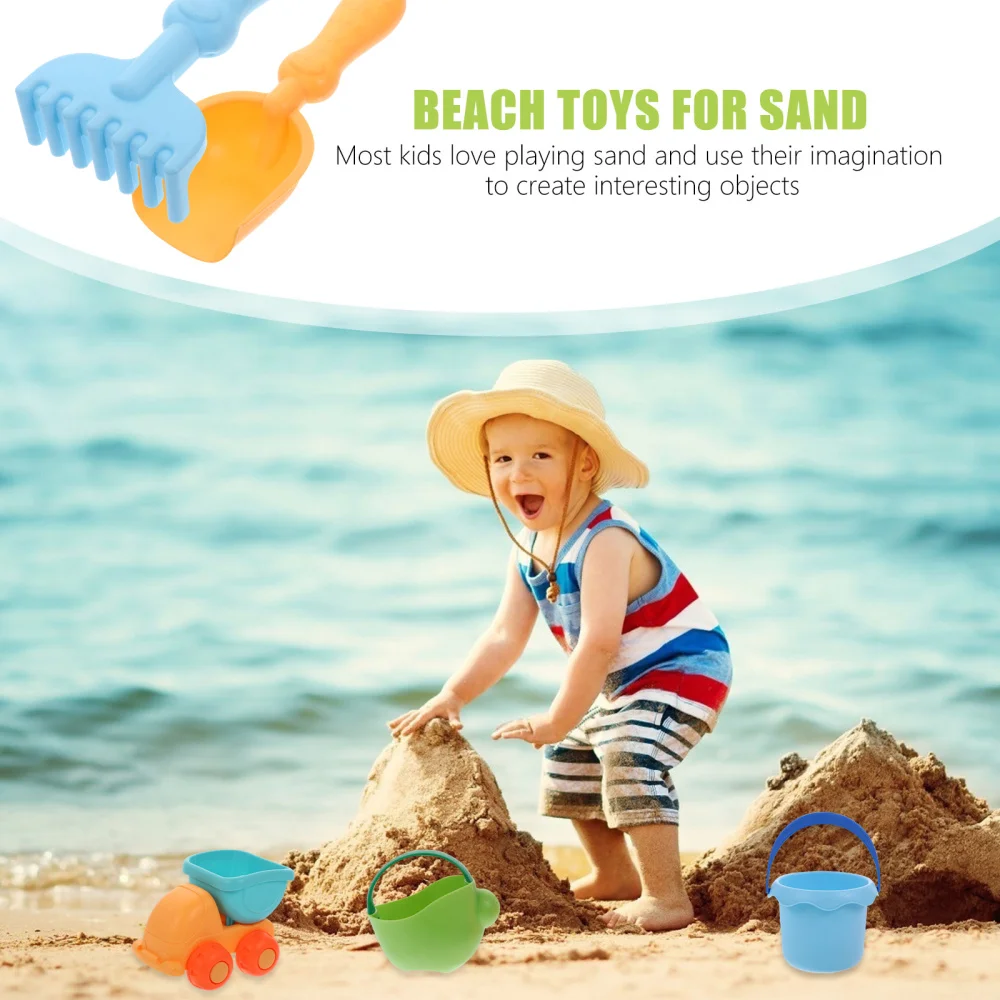 

14pcs Toddlers Beach Sand Playing Sand Bucket Truck Shovel for Kids