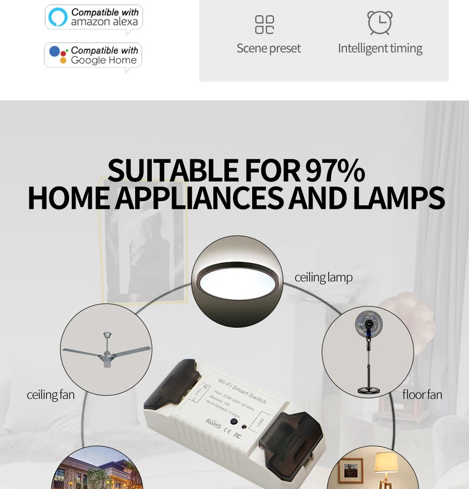 Smart Life APP WiFi RF DIY Переключатель Wifi умный выключатель беспроводной контроллер светильник RF 433 МГц настенный DIY реле таймера Tuya