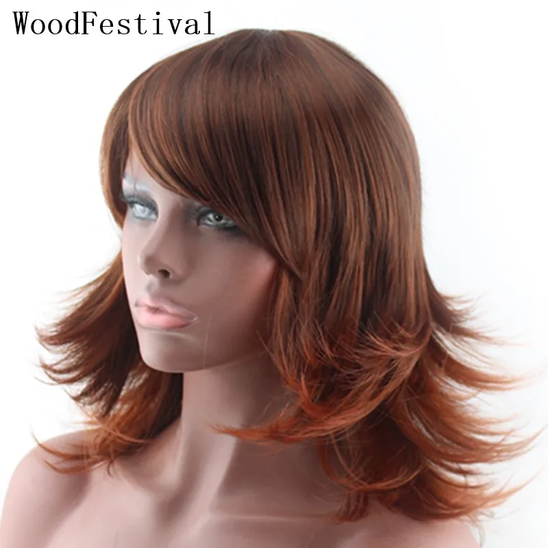 WoodFestival темно-бордовый женский синтетический парик термостойкий косплей короткие парики с челкой