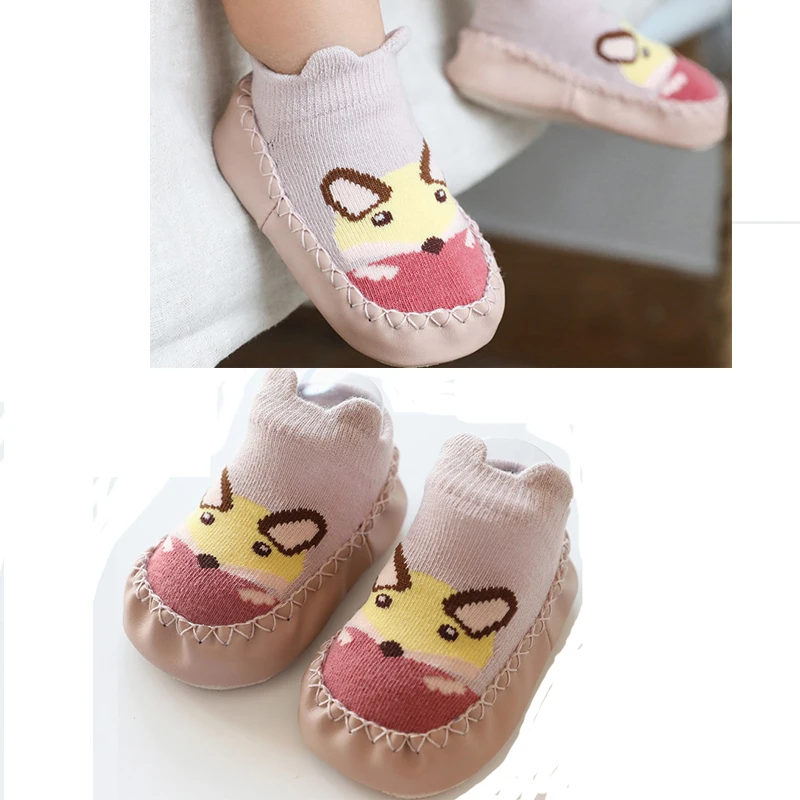 

Toddler Baby Socks Shoes For Indoor Use Cotton Infant Anti-slip Sock Sole Slippers Cartoon Newborn Bebe Booties For 6M-3Y Kids