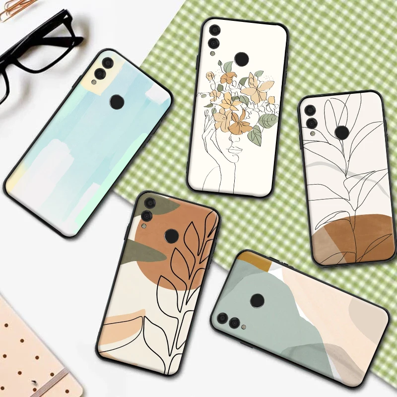 

Abstract Art Line Flower Protection Phone Case For Huawei Honor 7X 8X 8C 9 V9 9X 10 V10 10i 20i 30 Lite Pro Soft TPU Back Cover