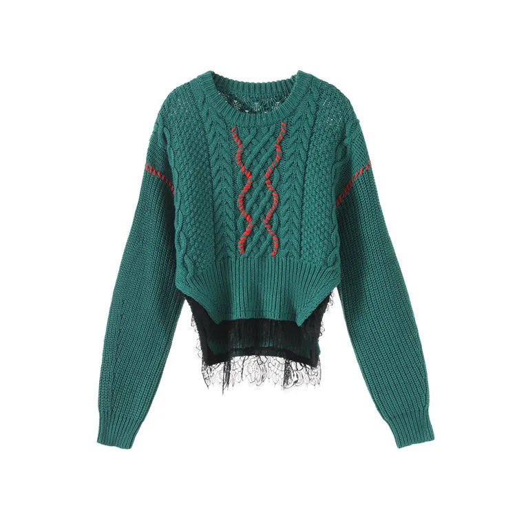 2019 Autumn green color warm women sweaters knitted pullover | Женская одежда