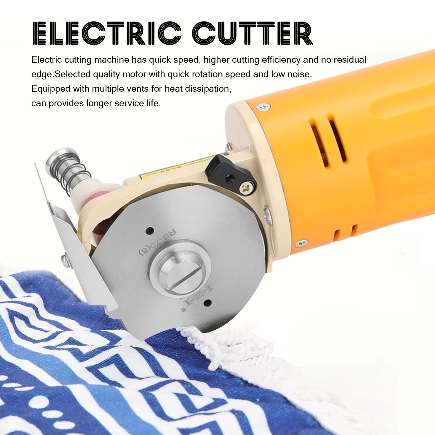 

Portable Minishear 70mm Round Blade Electric Cloth Cutter Fabric Cutting Machine Suitable For Cotton, Leather, Towel