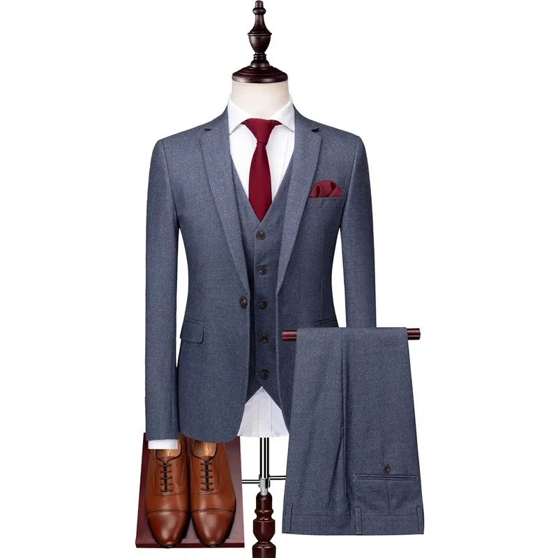

Spring new Korean slim men's Plaid suit bridegroom wedding dress wedding red