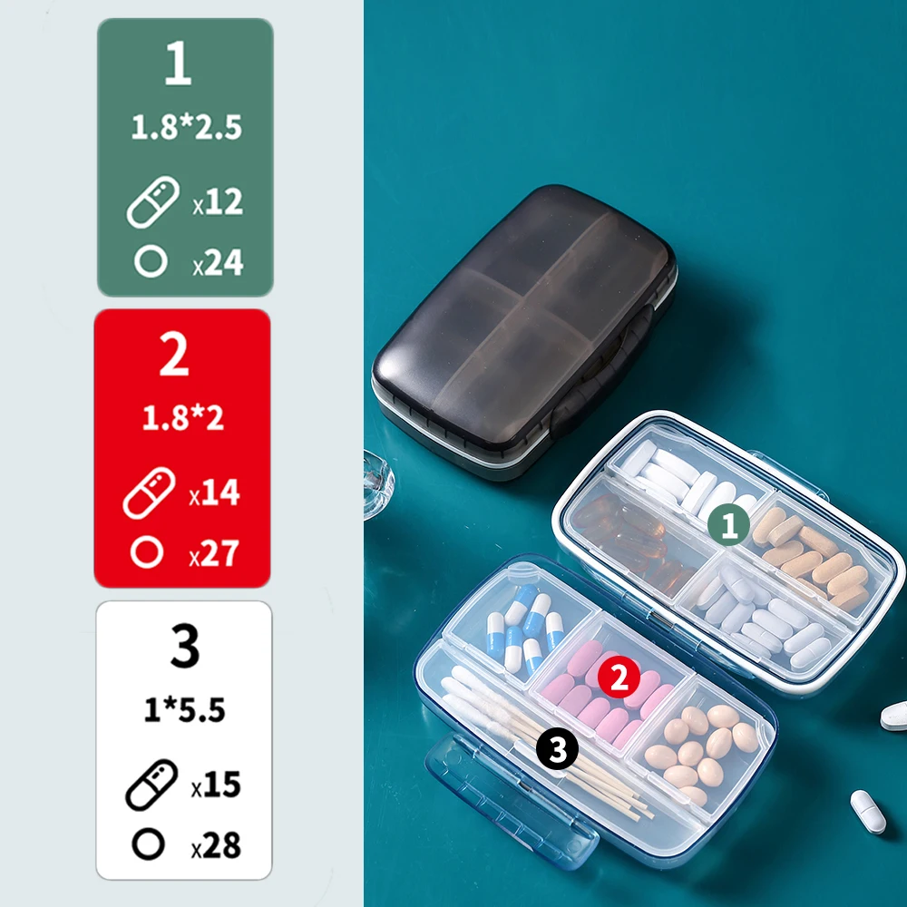 8 Grids Pill Case Medicine Tablet Dispenser Organizer Box Splitters Storage Container Moisture/Dust-Proof | Дом и сад