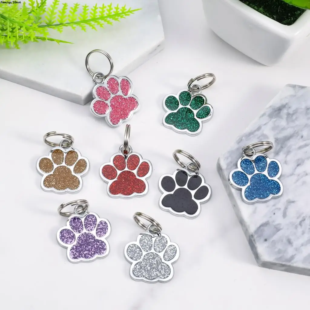 

25*27mm Stainless Steel Dog Paw Blanks Dog Tag Pendants Stamping Charms For DIY Necklaces Jewelry Making Accessories Cute Bling