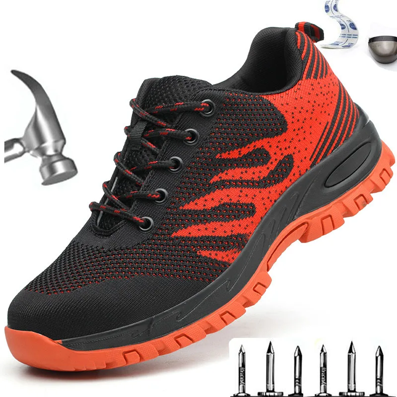 

Новинка; Мужская и женская безопасная обувь; Нескользящие рабочие ботинки; Модные рабочие ботинки для пары; Уличная обувь