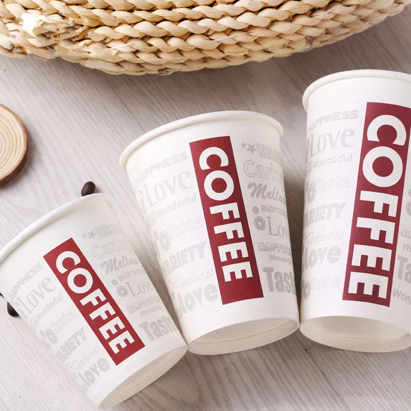 50 шт бумажные стаканчики для кофе чашки творческий белый стакан холодный и