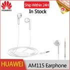 Наушники Huawei AM115 Mic 3,5 мм полувкладыши гарнитура для HUAWEI P7 P8 P9 Lite P10 Plus Honor 5X 6X Mate 7 8 9 смартфон