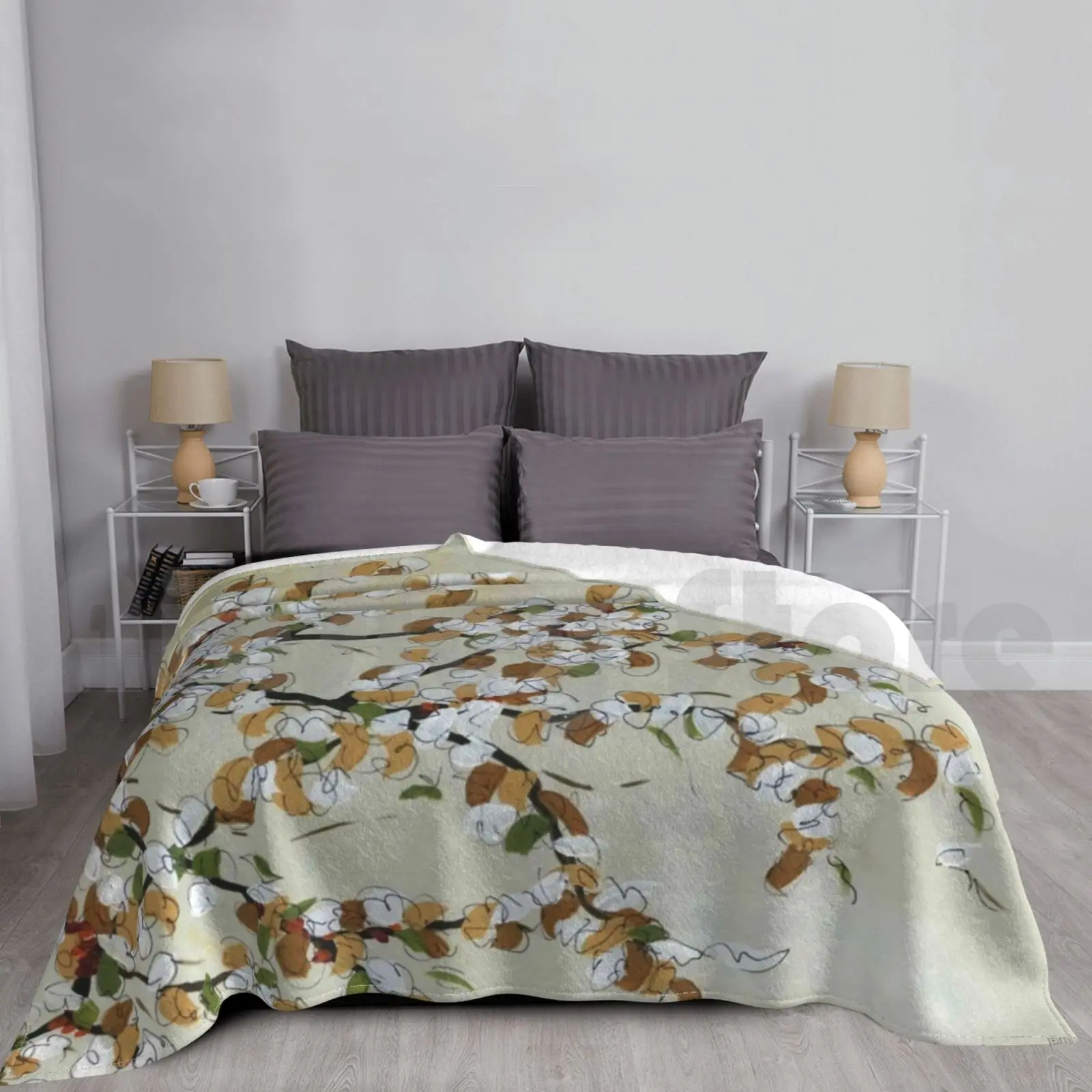 Одеяло сумасшедшее дерево Весна 2450 цветы искусство Jamiemorathart Jamie Morath