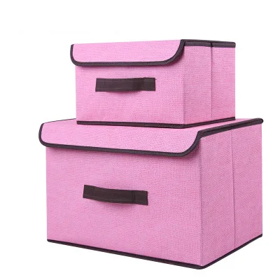 

Imitation Linen Non-woven Storage Box Two-piece Set Storage Box 2-piece Group Storage Box Set