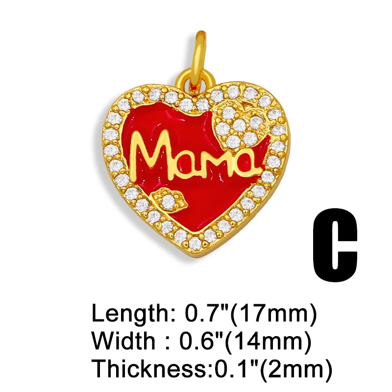 OCESRIO CZ эмаль для мамы ожерелье амулеты изготовления ювелирных изделий золотой